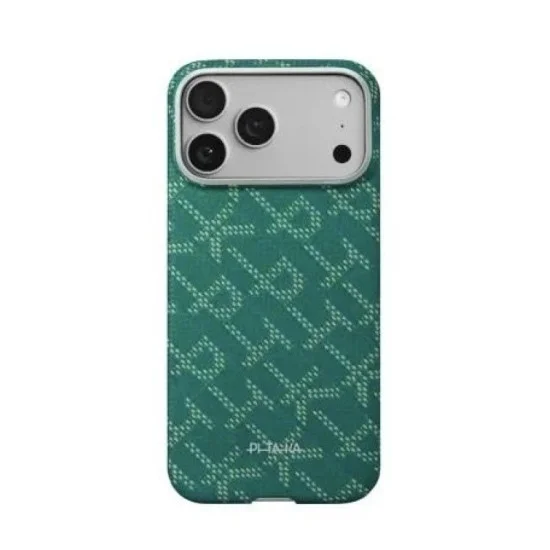 Pitaka Monogram Ultra Slim Case for iPhone 17 Pro Max - Gold / Green